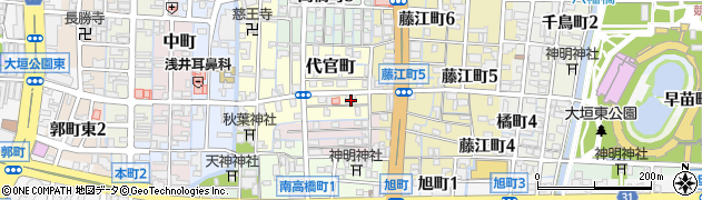 岐阜県大垣市代官町53周辺の地図