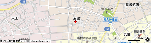 愛知県江南市小杁町本郷周辺の地図