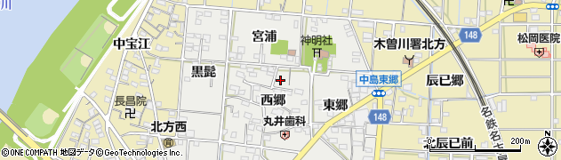 愛知県一宮市北方町中島西郷94周辺の地図