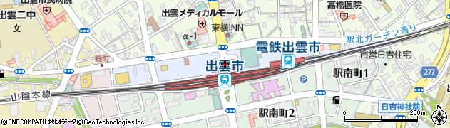 JR出雲市駅周辺の地図