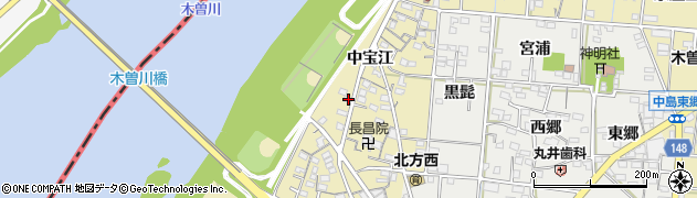 愛知県一宮市北方町北方中宝江36周辺の地図