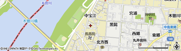 愛知県一宮市北方町北方中宝江29周辺の地図