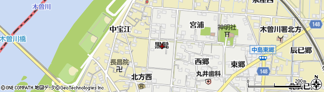 愛知県一宮市北方町中島黒髭周辺の地図