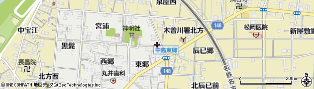 愛知県一宮市北方町中島宮浦43周辺の地図