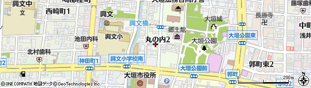 岐阜県大垣市丸の内周辺の地図