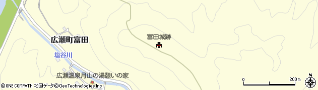 月山富田城跡周辺の地図