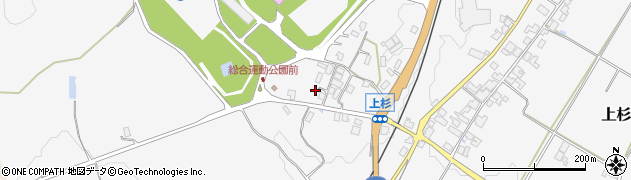 京都府綾部市上杉町（籏投）周辺の地図