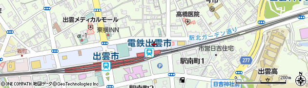 島根県出雲市駅北町周辺の地図