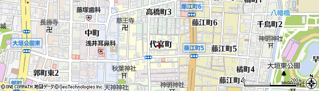 岐阜県大垣市代官町周辺の地図