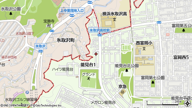 〒236-0057 神奈川県横浜市金沢区能見台の地図