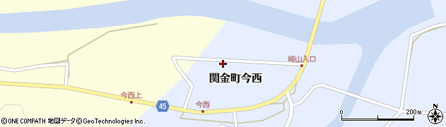 鳥取県倉吉市関金町今西周辺の地図