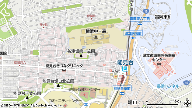 〒236-0053 神奈川県横浜市金沢区能見台通の地図