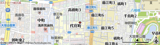 岐阜県大垣市代官町23周辺の地図