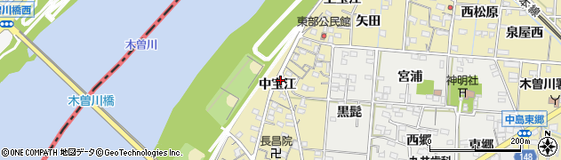 愛知県一宮市北方町北方中宝江周辺の地図