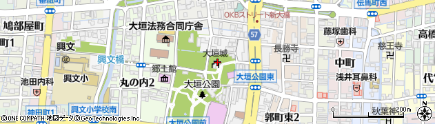 大垣市役所　大垣城周辺の地図