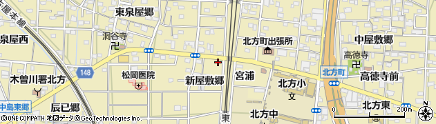 愛知県一宮市北方町北方新屋敷郷117周辺の地図