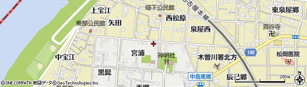 愛知県一宮市北方町中島宮浦19周辺の地図