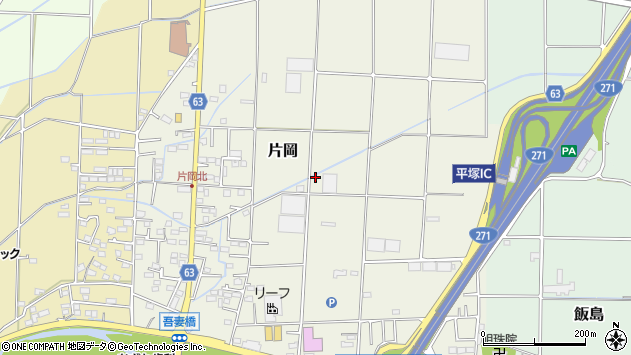 〒259-1213 神奈川県平塚市片岡の地図