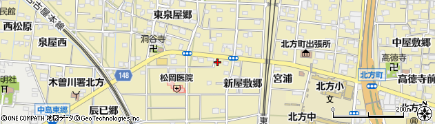 愛知県一宮市北方町北方新屋敷郷141周辺の地図