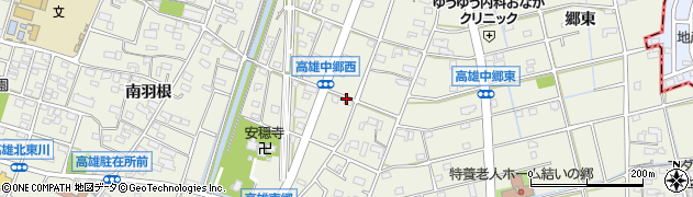 愛知県扶桑町（丹羽郡）高雄（中郷）周辺の地図