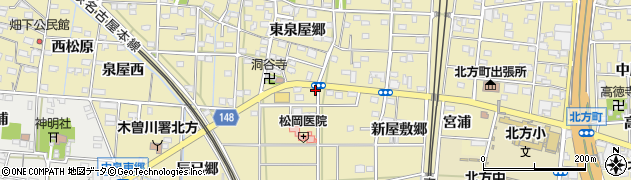 愛知県一宮市北方町北方東泉屋前周辺の地図
