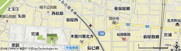 愛知県一宮市北方町北方（西泉屋前）周辺の地図