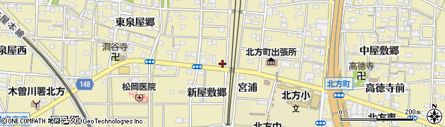 愛知県一宮市北方町北方新屋敷郷116周辺の地図