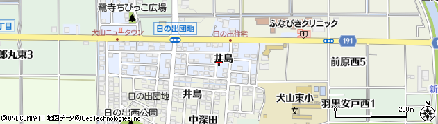 愛知県犬山市前原井島周辺の地図