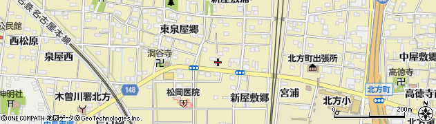 愛知県一宮市北方町北方新屋敷郷96周辺の地図