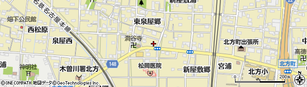 愛知県一宮市北方町北方東泉屋郷170周辺の地図