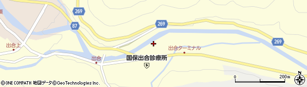 兵庫県養父市出合208周辺の地図