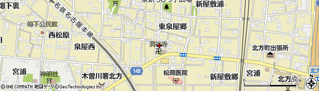 愛知県一宮市北方町北方東泉屋郷164周辺の地図