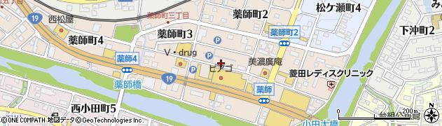 岐阜県瑞浪市薬師町周辺の地図