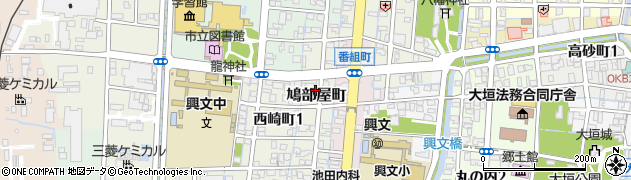 岐阜県大垣市鳩部屋町周辺の地図