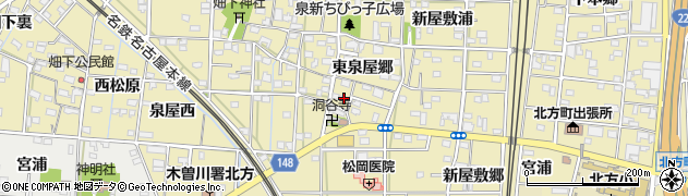 愛知県一宮市北方町北方東泉屋郷136周辺の地図