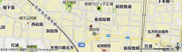 愛知県一宮市北方町北方東泉屋郷146周辺の地図