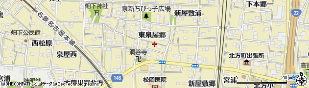 愛知県一宮市北方町北方東泉屋郷134周辺の地図