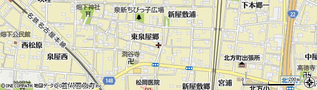 愛知県一宮市北方町北方東泉屋郷126周辺の地図