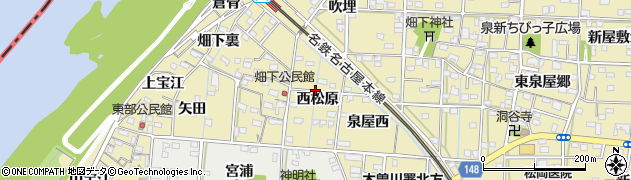 愛知県一宮市北方町北方西松原周辺の地図