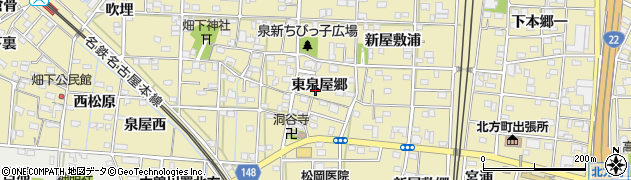 愛知県一宮市北方町北方東泉屋郷64周辺の地図