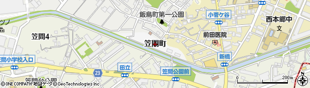神奈川県横浜市栄区笠間町周辺の地図