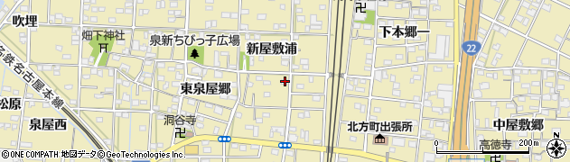 愛知県一宮市北方町北方新屋敷浦157周辺の地図