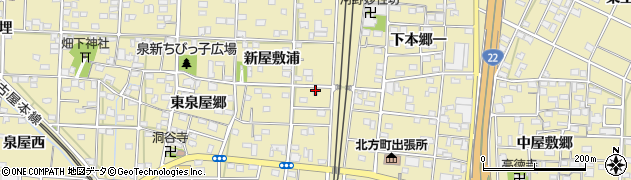 愛知県一宮市北方町北方新屋敷浦166周辺の地図