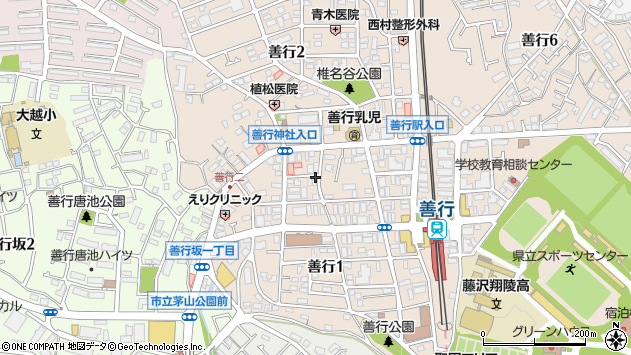 〒251-0871 神奈川県藤沢市善行の地図