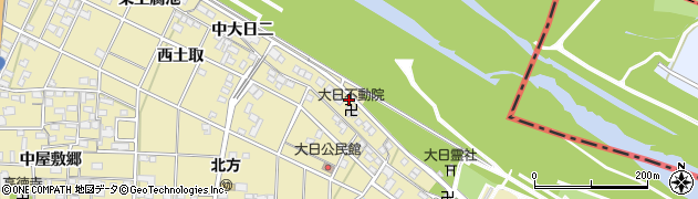 愛知県一宮市北方町北方中大日一周辺の地図