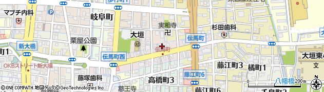 岐阜県大垣市伝馬町27周辺の地図