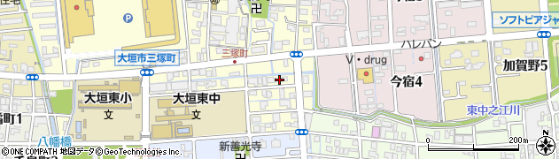岐阜県大垣市三塚町1158周辺の地図