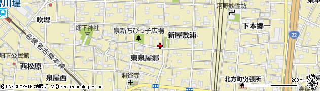愛知県一宮市北方町北方東泉屋郷117周辺の地図