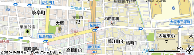 岐阜県大垣市伝馬町45周辺の地図