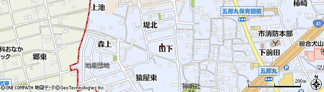 愛知県犬山市五郎丸（山下）周辺の地図